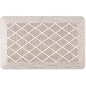 Martha Stewart Miles Modern Diamond Anti-Fatigue Air-Infused Kitchen Mat, Mint Green, 19.6″x32″(Coffee Brown)