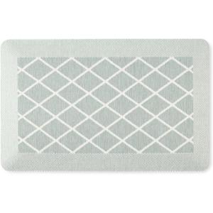 Martha Stewart Miles Modern Diamond Anti-Fatigue Air-Infused Kitchen Mat, Mint Green, 19.6″x32″(Mint Green)
