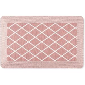 Martha Stewart Miles Modern Diamond Anti-Fatigue Air-Infused Kitchen Mat, Mint Green, 19.6″x32″(Spice Red)