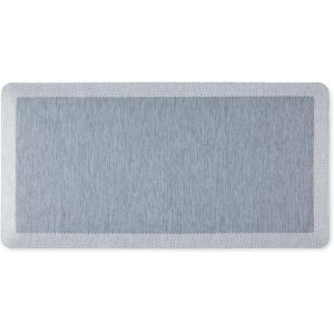 Martha Stewart Mira Modern Heathered Anti-Fatigue Air-Infused Kitchen Mat, Grey, 19.6″x32″(Blue)