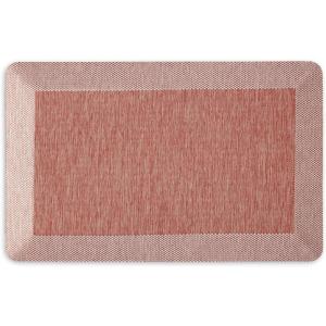 Martha Stewart Mira Modern Heathered Anti-Fatigue Air-Infused Kitchen Mat, Grey, 19.6″x32″(Spice Red)