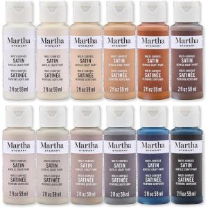 Martha Stewart, Multi-Surface Satin 12 pc Paint Set, Solar Brights(Elevated Neutrals)