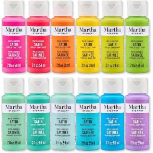 Martha Stewart, Multi-Surface Satin 12 pc Paint Set, Solar Brights(Solar Brights)