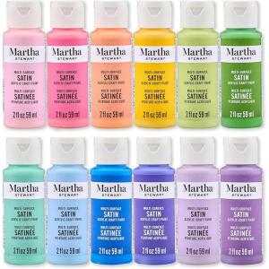 Martha Stewart, Multi-Surface Satin 12 pc Paint Set, Solar Brights(Spring Blooms)