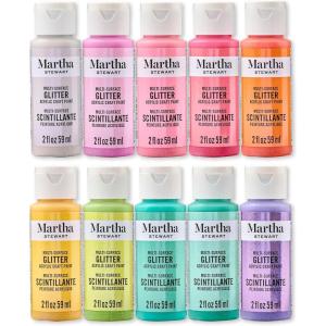 Martha Stewart, Multi-Surface Specialty 10 pc Paint Set, Rainbow Sparkle(Rainbow Sparkles)