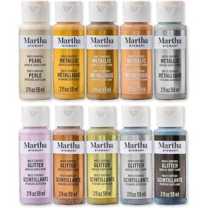 Martha Stewart, Multi-Surface Specialty 10 pc Paint Set, Rainbow Sparkle(Rare Metals)