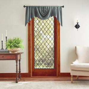 Martha Stewart Naples Chenille Solid Window Curtain Valance, Navy(Olive)