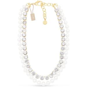 Martha Stewart Pearl and Crystal Necklace In Gold, 18 Inches For Women