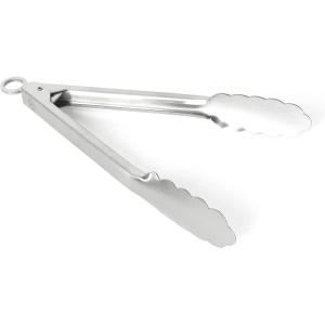 Martha Stewart Richburn 12-Inch Stainless Steel Kitchen Tongs – Durable, Heat-Resistant Cooking and Serving Tool(Stainless Steel)