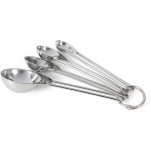 Martha Stewart Richburn 4-Piece Gold Stainless Steel Measuring Spoons Set – Durable and Stylish Kitchen Measuring Tools for Precise Baking and Cooking(Silver)