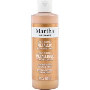 Martha Stewart Satin Acrylic Craft Paint, Wild Salmon, 8 oz(Brushed Bronze)