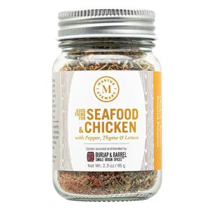 Martha Stewart Seafood & Chicken Seasoning – Bright, Zesty & Irresistible Handcrafted Blend of Single-Origin Spices from Burlap & Barrel – Fish, Shellfish & Poultry – Gift for Cooks – 2.3 oz Glass Jar(Seafood & Chicken)
