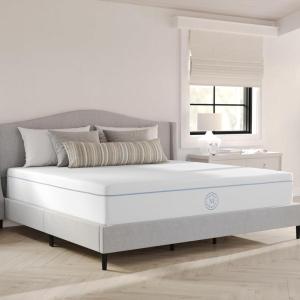 Martha Stewart SleepComplete King Mattress in a Box, Firm Pocket Spring and Foam Hybrid Mattress, Dual-Action Cooling, 5-Way Zoning, Coolweave Cover, 12 “, White(King)