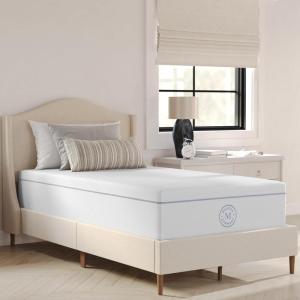 Martha Stewart SleepComplete Queen Mattress in a Box, Medium-Firm Triple-Action Cooling Gel Memory Foam Mattress, Removable Coolweave Jacquard Cover, 12″, White(Twin)
