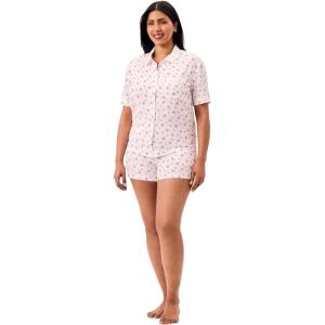 Martha Stewart Sleepwear for Women | 2-Piece Boxer Pajama Set | Lightweight Loungewear(Bright White)