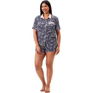 Martha Stewart Sleepwear for Women | 2-Piece Boxer Pajama Set | Lightweight Loungewear(Medieval Blue)