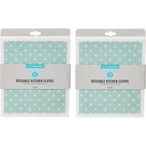 Martha Stewart Swedish Kitchen Absorbent Sponge Dish Cloths, Stripes, 8 Count(Polka Dots)