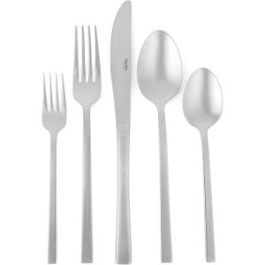 Martha Stewart Watercliffe 16 pc Flatware Set Stainless Steel w/ABS Handle – Warm Grey(Southland (Mirror Polish))