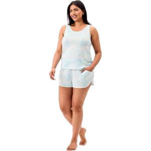 Martha Stewart Women’s 2-Pc Pajama Set | Soft Rayon Tank and Shorts | Lightweight, Breathable Sleepwear | Summer Comfort(Island Paradise)