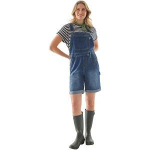 Martha Stewart Women’s Denim Shortalls – Casual Fashion Overalls Jumpsuit Onesie, Stretch Jeans Style(Vintage Wash)