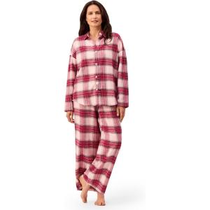 Martha Stewart Women’s Flannel Pajama Set | Classic 2-Piece 100% Cotton Sleepwear | Long Sleeve(Plaid)