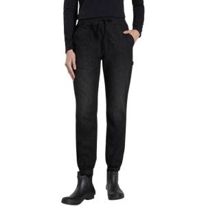 Martha Stewart Women’s Garden Jogger, Cotton Utility Pants, Elastic Waist Stretch Trousers, Casual Comfort Fit(Black Wash)
