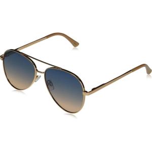 Martha Stewart Women’s Ms115 Metal Uv400 Protective Aviator Pilot Sunglasses-Timeless Gifts for Her, 57mm(Rose Gold and Nude)