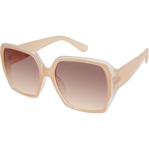 Martha Stewart Women’s Ms123 Modern Uv400 Protective Square Sunglasses-Timeless Gifts for Her, 58mm(Crystal Milk)