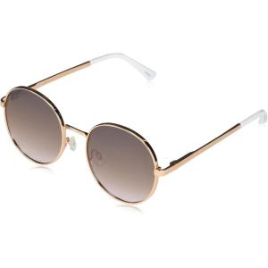 Martha Stewart Women’s Ms141 Vintage Metal Uv400 Protective Round Sunglasses-Timeless Gifts for Her, 50mm(Rose Gold and White)