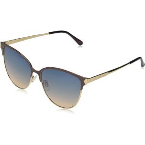 Martha Stewart Women’s Ms142 Retro Metal Uv400 Protective Cat Eye Sunglasses-Timeless Gifts for Her, 57mm(Brown and Gold)