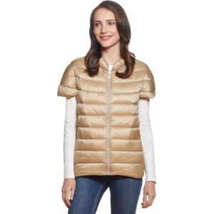 Martha Stewart Women’s Short Sleeve Quilted Down Puffer Vest(Khaki)