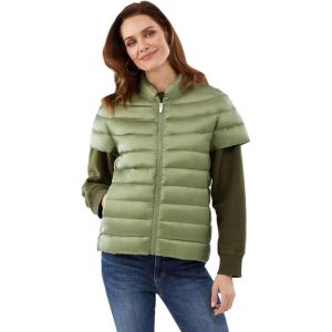 Martha Stewart Women’s Short Sleeve Quilted Down Puffer Vest(Sage)