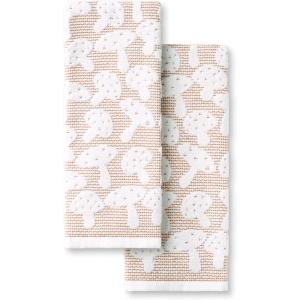 Martha Stewart Woodland Harvest Jacquard Mushrooms Kitchen Towel 2-Pack Set, 100% Cotton with Absorbent Honeycomb Texture, Decorative Kitchen Towels, Brown, 16″X28″(Brown)