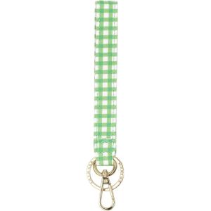 Martha Stewart Wristlet for Keychain and Keys, Cute Floral Key Holder Bracelet, Arcadian Green Gingham