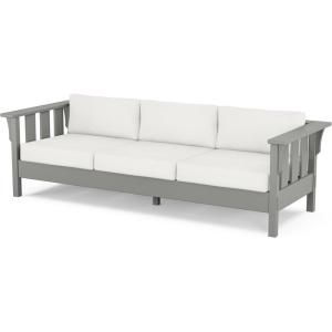 Martha Stewart by POLYWOOD® Acadia Deep Seating Sofa in Slate Grey/Natural Linen(Slate Grey / Natural Linen)