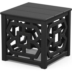 Martha Stewart by POLYWOOD® Chinoiserie Accent Table in Black(Black)