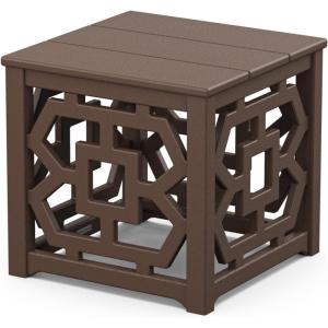 Martha Stewart by POLYWOOD® Chinoiserie Accent Table in Black(Mahogany)