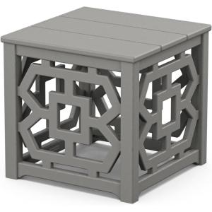 Martha Stewart by POLYWOOD® Chinoiserie Accent Table in Black(Slate Grey)