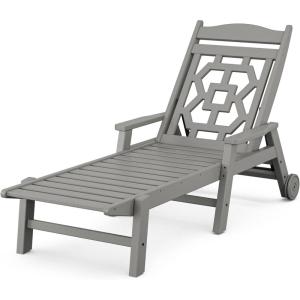 Martha Stewart by POLYWOOD® Chinoiserie Chaise Lounge in Slate Grey(Slate Grey)
