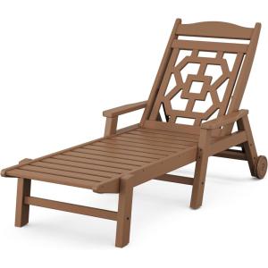 Martha Stewart by POLYWOOD® Chinoiserie Chaise Lounge in Slate Grey(Teak)