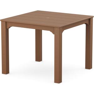 Martha Stewart by POLYWOOD® Chinoiserie Parsons 38″ Square Dining Table in Black(Teak)