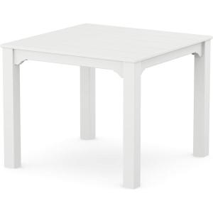 Martha Stewart by POLYWOOD® Chinoiserie Parsons 38″ Square Dining Table in Black(White)