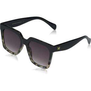 Martha Stewart womens Ms145 Oversized Uv400 Protective Square Sunglasses – Timeless Gifts for Her, 53mm Square Sunglasses(Tokyo Black)