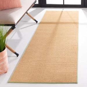 Martha Stewart x SAFAVIEH Area Rug Collection – 2’3″ x 8′ Runner, Red, Sisal & Jute, Farmhouse Style, Ideal for Living Room, Bedroom, Foyer, Hallway (MSR9501Q)(Natural/Green)