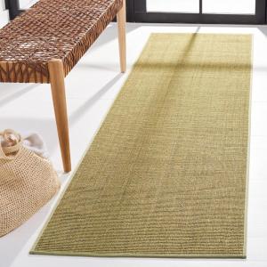 Martha Stewart x SAFAVIEH Area Rug Collection – 2’3″ x 8′ Runner, Red, Sisal & Jute, Farmhouse Style, Ideal for Living Room, Bedroom, Foyer, Hallway (MSR9501Q)(Green)