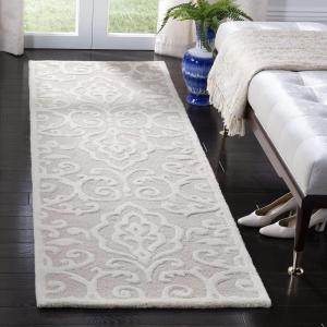 Martha Stewart x SAFAVIEH Area Rug Collection – 5′ x 8′, Whetstone Grey, Handmade Wool, Marais Scroll Design, Ideal for Living Room, Bedroom, Office, Dining Space (MSR4324A)(Fledgling)