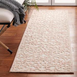 Martha Stewart x SAFAVIEH Area Rug Collection – 8′ x 10′, Blue & Ivory, Handmade Wool, Ideal for Living Room, Bedroom, Office, Dining Space (MSR3513B)(Ivory/Pink)