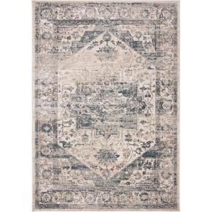 Martha Stewart x SAFAVIEH Area Rug Collection – 8′ x 10′, Ivory & Blue, Non-Shedding & Easy Cleaning, Ideal for Living Room, Bedroom, Office, Dining Space (MSR868A)(Ivory/Blue)