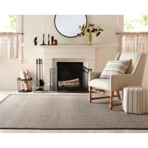 Martha Stewart x SAFAVIEH Area Rug Collection – 8′ x 10′, Natural & Dark Grey, Sisal, Ideal for Living Room, Bedroom, Dining Space (MSR9441A)(Natural/Dark Grey)