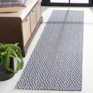 Martha Stewart x SAFAVIEH Area Rug Collection – 9′ x 12′, Taupe & Cream, Cotton, Ideal for Living Room, Bedroom, Office, Dining Space (MSR484E)(Navy/Light Grey)